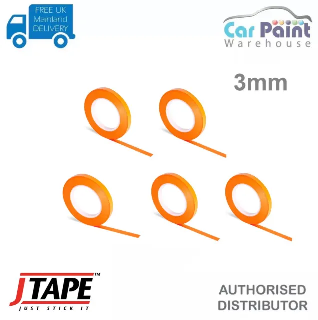 5 x Tape Fine Line Orange Masking Tape Detailing Heat Resistant 3mm x 55m