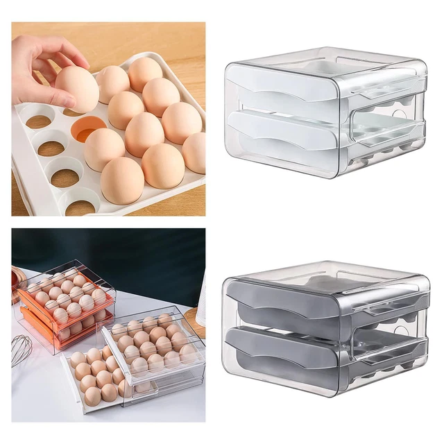 Distributeur Automatique à œufs - 4 Niveaux - Pour Frigo - Jusqu'à 30 œufs - 36x7x20 Cm - Rangement Gain De Place - 8