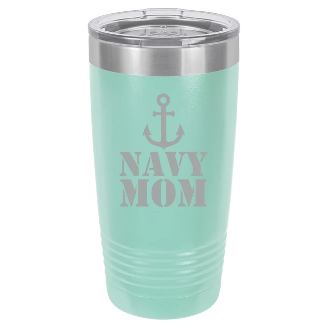 Tumbler 20oz 30oz Travel Mug Coffee Cup Insulated Stainless Steel Navy Mom