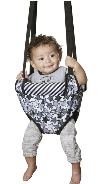 Evenflo Exersaucer Door Way Jumper  Baby Toddler Play Fun Black and White Stars