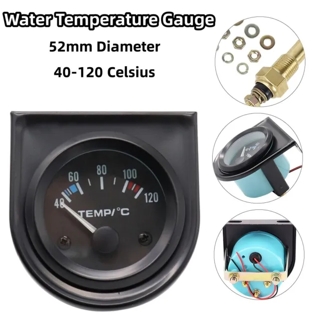 Temperatura Acqua Digitale Automobile Con Sensore 40-120°C 52mm DE