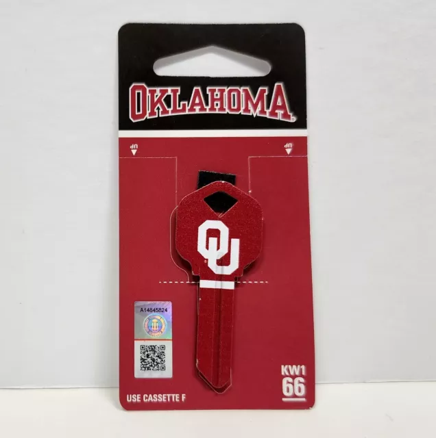 Oklahoma Sooners OU House Key Blank KW1 66  Football Fan Stocking Stuffer
