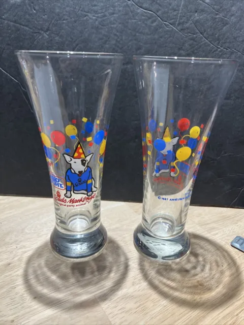 2Vintage Bud Light Spuds Mackensie Original Party Animal Collectible Glass 1987