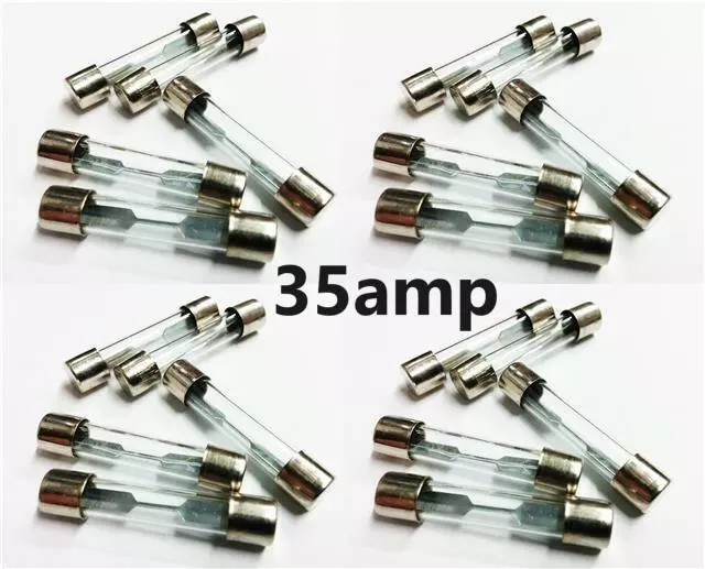 35Amp Glass Fuse 12V Quick Blow 250V Old Style Classic Car Van MPV Fuses x20