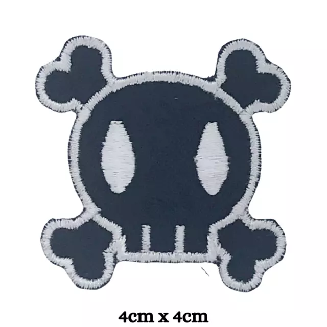 Skull Crossbones Embroidery Patch Iron On Sew ON Badges Applique