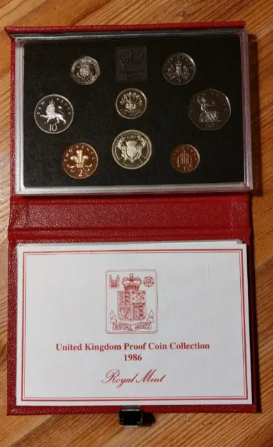 1986 - Proof Coin Collection - Red Leather Case