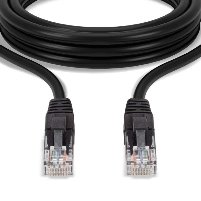 DeleyCON 10m Câble Réseau Ethernet LAN Gigabit CAT.6 Câble RJ45 CAT6 Compatible Avec CAT.5 CAT.5e CAT.6a Cat.7 - Noir