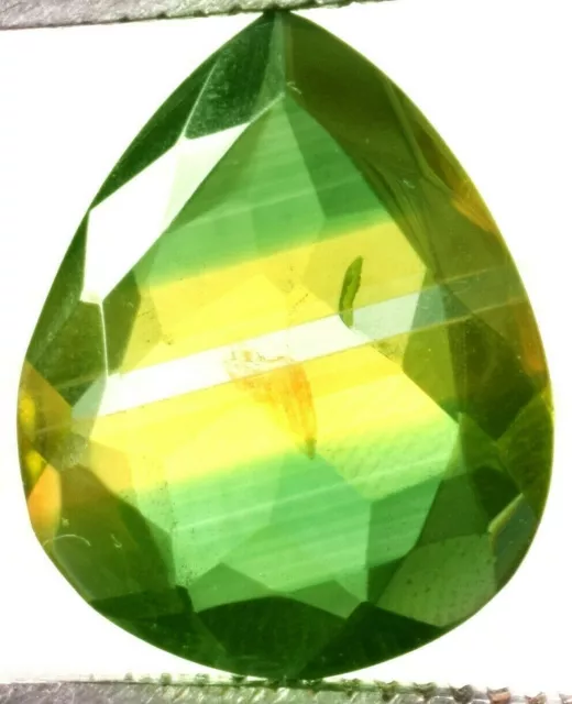 9.85 Cts. Natural Brazilian Bi-Color Tourmaline Pear Shape Certified Gemstone