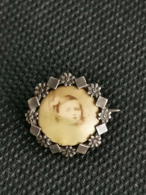 Belle Broche Ancienne Porte-Photo En Argent - Bijou Vintage à Porter Ou Collectionner
