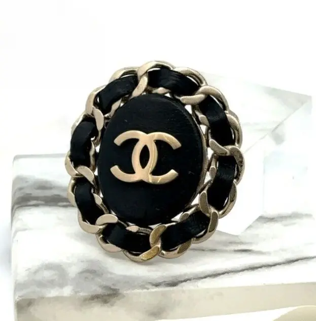 CHANEL Crystal Pearl Coco CC Logo Brooch Gold 701993