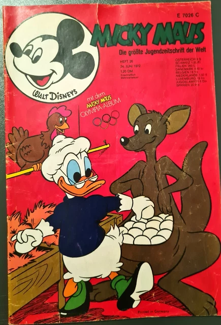 Micky Maus Comic Heft Nr.26 mit SB+GS 1972  (244