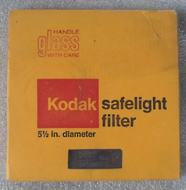 Kodak No. Filtro de vidrio seguro rojo cuarto oscuro 1A 5 1/2" redondo gato no 1521517