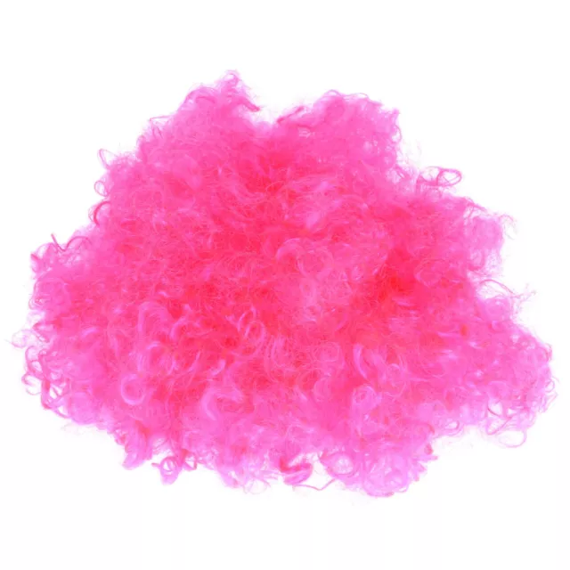 Curly Afro Wig Pink Colour Party Clown Funky Disco Mens Ladies 70S Fancy Dress