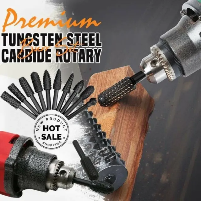 AU ✅✅ Premium Tungsten Steel Carbide Rotary Burr Set 6MM Shank Double Cut New