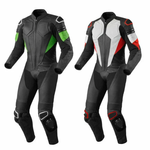 Accelerate Men's A Grade Leather Motorcycle 1PC Suit Motorbike Rider Racing Suit