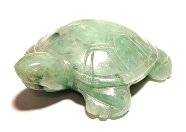 Hand Carved Jade Turtle Longevity Safety - Ornament or Small Jewelry Pendant