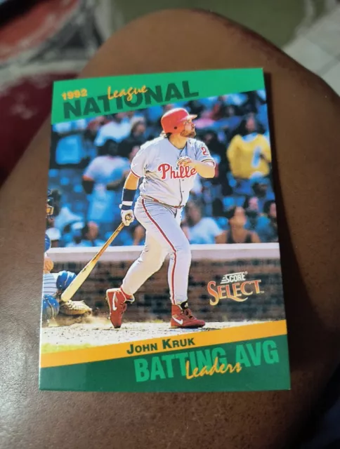 John Kruk 1993 Score Select N.l. Batting Avg. Leaders #6 Of 90 Free Ship