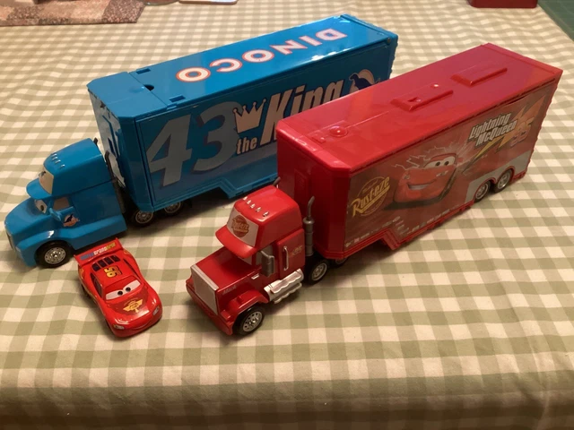 Disney Pixar Cars Bundle - Lightning McQueen, Mack Truck & Dinoco Truck