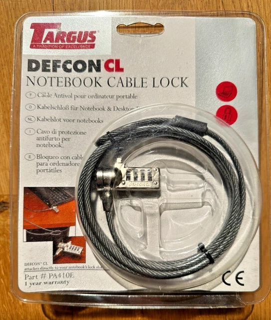 TARGUS DEFCON CL Laptop Notebook Security Combination Cable Lock, 2.1M ...