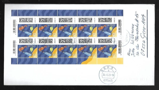 Bund Inland Kompakt  Brief  MeF 0,10€ Welt der Briefe St Gera 24.3.23,codiert !!