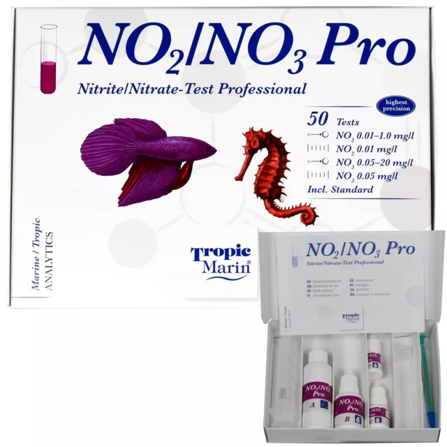 Tropic Marin® NO2 NO3 Pro Nitrit / Nitrat Aquarium Test Wassertest Tröpfchentest