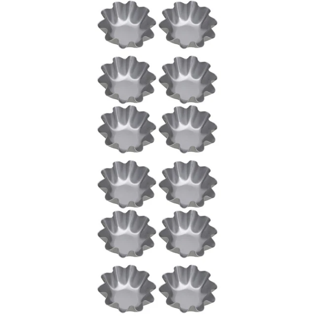 12 Pcs  Egg Tart Molds Cupcake Baking Tin Cups Egg Cup Fondant Liner
