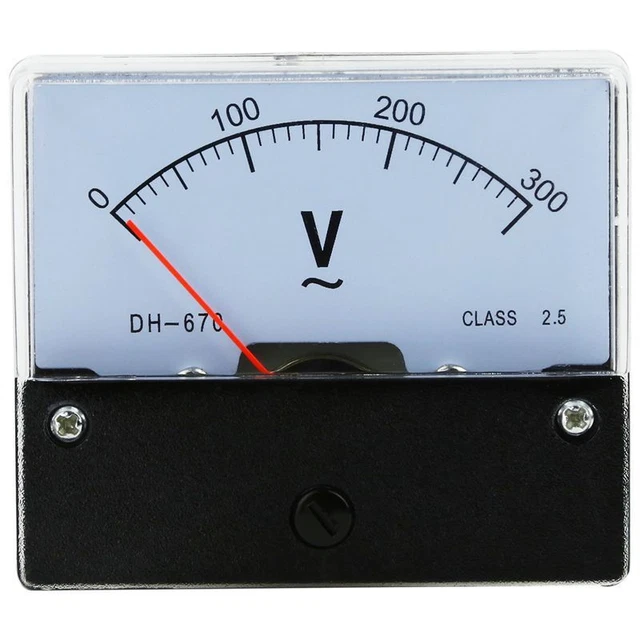 Misuratore di tensione analogico rettangolare AC 0-300 V voltmetro DH670 B3I1