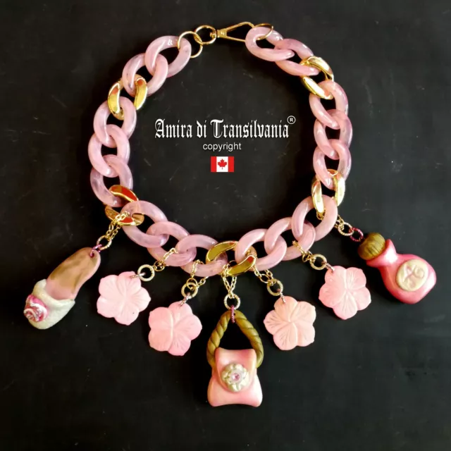 necklace woman jewelry luxury vintage chain pink fashion accessories barbie doll