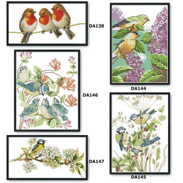 Home Decor DIY Cross Stitch Kits 14CT Stamped Cute Bird Embroidery Art Canvas 2