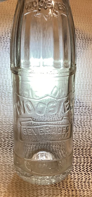 Woosies beverage vintage bottle clear 10 oz