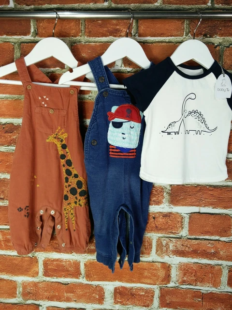 Baby Boy Bundle Age 3-6 Months Next Tu M&S Top T-Shirt Dungarees Set Kids 68Cm