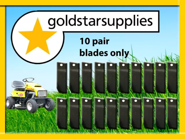 10 X Pair Ride-On Mower Blades To Suit Selected Greenfield Ride-On Mowers