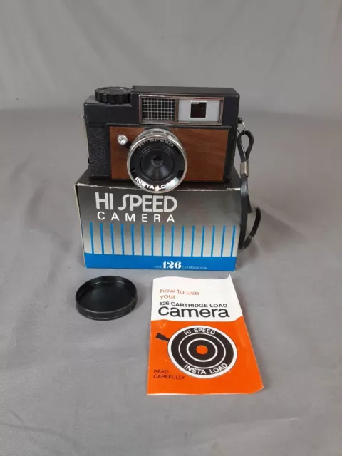 Vintage Arrow Hi Speed Instant Load 126 Cartridge Camera Black Wood Grain In Box