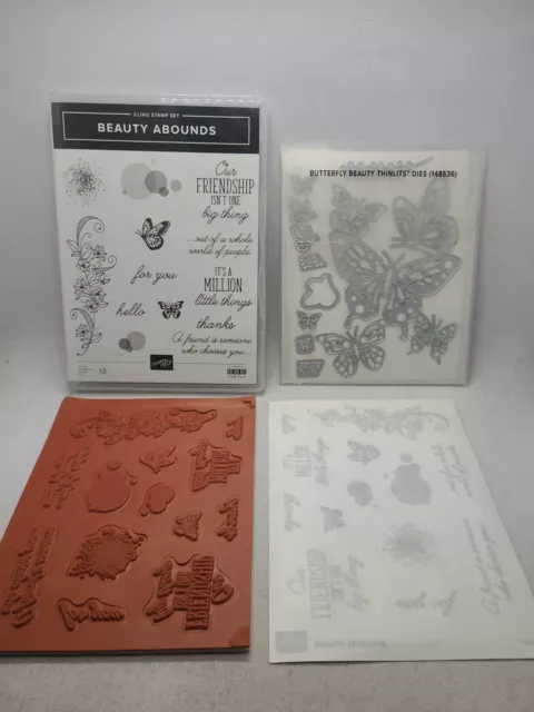 Stampin' Up! BEAUTY ABOUNDS Stamp Set & BUTTERFLY BEAUTY Dies ... A WOW SET!