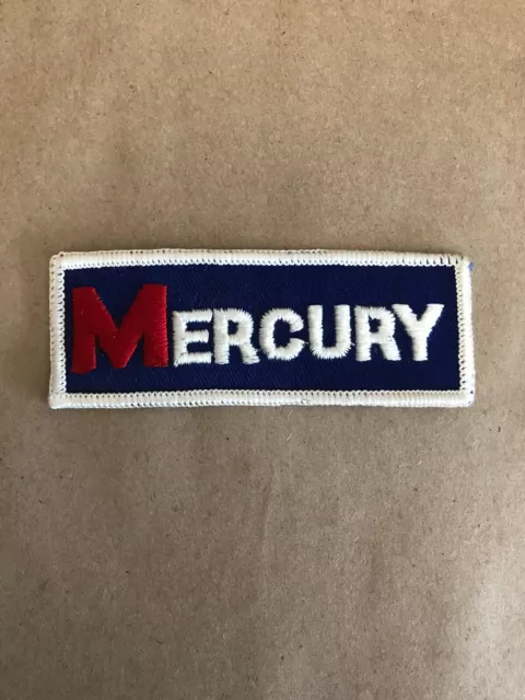 Vtg Mercury Embroidered Sew On Patch Auto Racing Badge Cougar Comet Meteor Ford