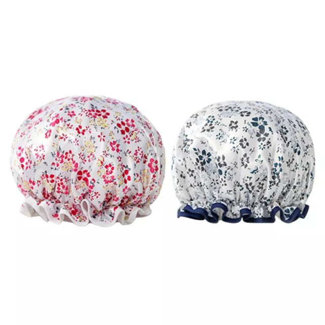 2 Pcs Reusable Elastic Bathing Caps Shower Caps Women Extra Large Bath Caps