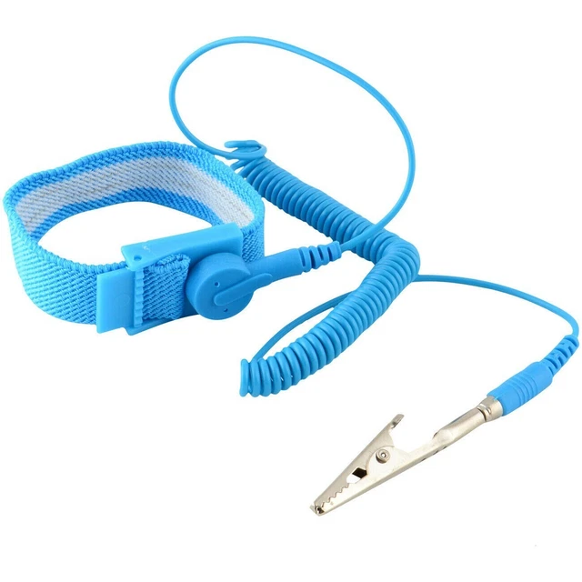 Bracelet Antistatique ESD Minadax Avec Extension 2,40m - Kit Complet Pour Poste De Travail