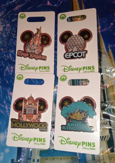 2023 Walt Disney World Park Pin Set Epcot Magic Animal Kingdom Hollywood Studios