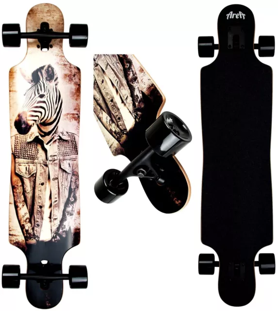 Longboard AREA Zebbie Modell Skateboard  Neu