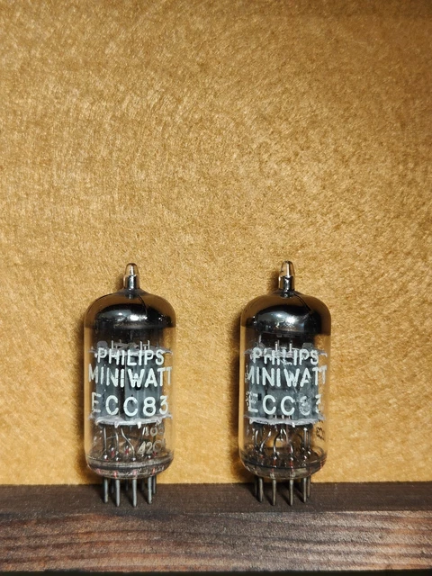Philips Miniwatt ECC83 12AX7 Match Pair Audio Tubes Preamp Rare