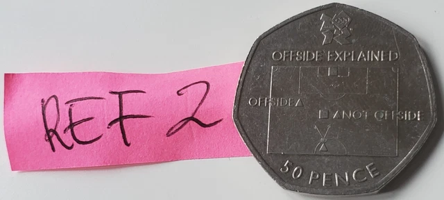2011 LONDON OLYMPIC FOOTBALL OFFSIDE RULES 50p COIN VERY RARE 