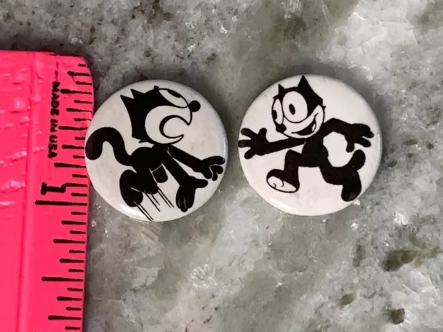 Vintage Felix The Cat 1" Button Pin Pinback Sets of Two Each Set Sold Separately