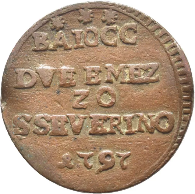 FITZ Vatikan Rom 2,5 Baiocci San Severino I 1797  Petrus Bronze ØAHA114