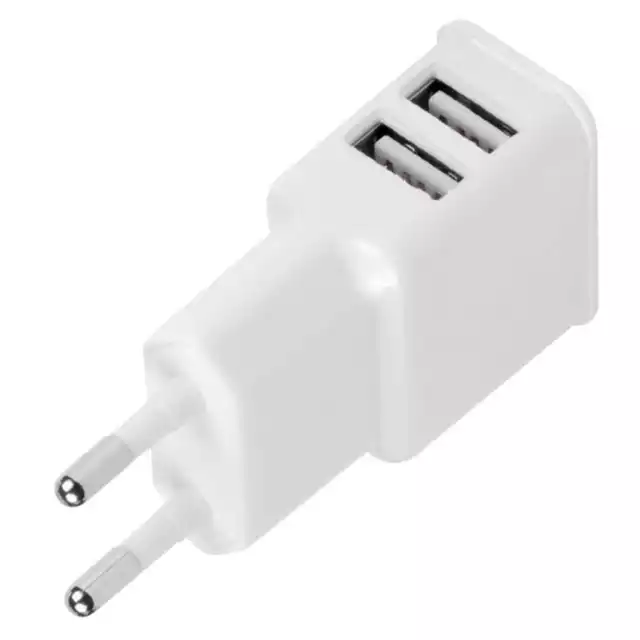 Adaptateur Secteur USB pour IPHONE 6 Plus Double Prise Murale 2 Ports  Courant AC Chargeur Blanc (5V-2A) Universel