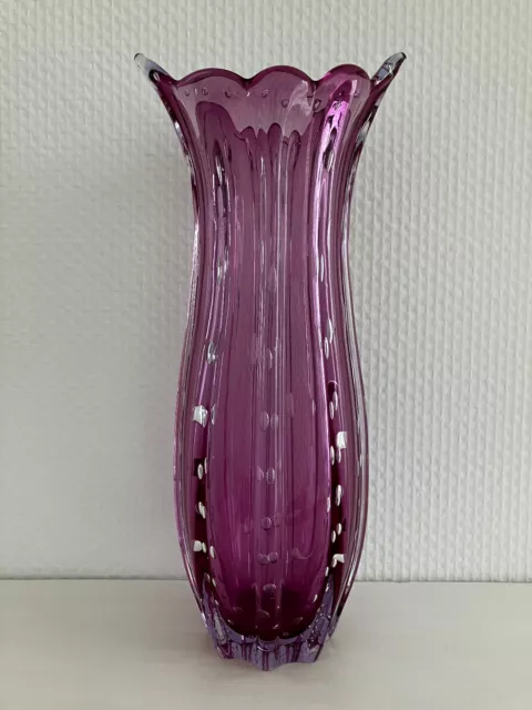 Vintage Glas Vase, Murano bullicante?, Archimede Seguso?, sehr guter Zustand