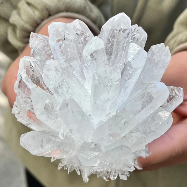457G  New Find white PhantomQuartz Crystal Cluster Mineral Specimen