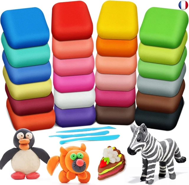 Argile Auto-durcissante - Lot De 72 Pièces (36 Couleurs) + 6 Outils - Pâte à Modeler Pour Enfants - Sèche à L’air, Non Toxique