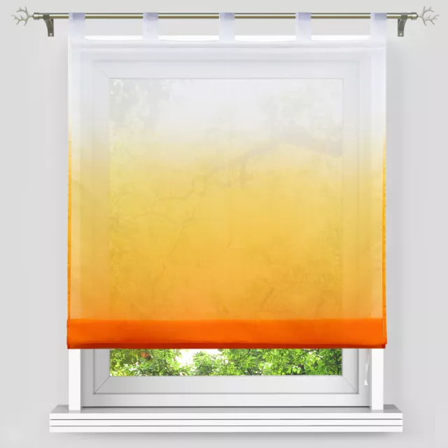 Roman Blind Gradient Color with Loops Kitchen Curtains Drapes Net Curtains