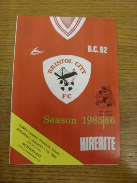11/01/1986 Bristol City v Rotherham United  . Please find this item offered by b