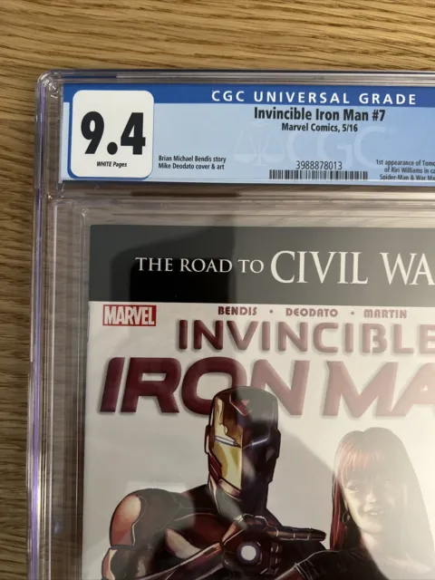 Invincible Iron Man 7 Marvel 2016 CGC 9.4 1st Appearance Riri Williams Ironheart 2